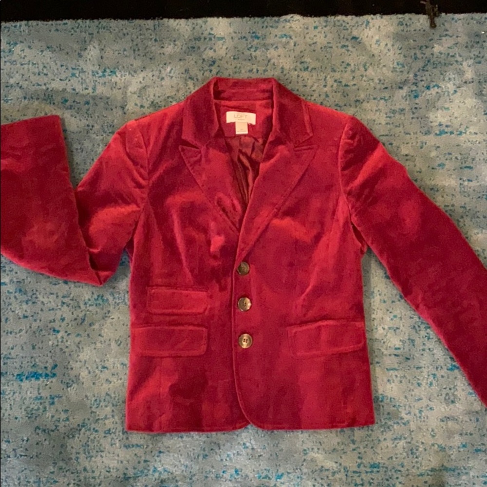 Loft Wine Velvet Jacket